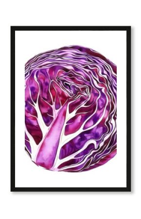 PNG An isolated fresh red cabbage food illustration watercolor.