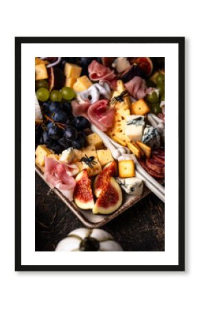 Assortment of cheese and meat appetizers