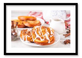 Sweet breakfast cinnamon roll french toast