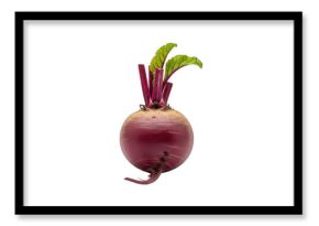 Fresh red beetroot with green leaves isolated on transparent background