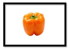 Fresh orange bell pepper isolated on transparent background for healthy cooking