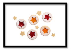 Linzer cookies set on Transparent background