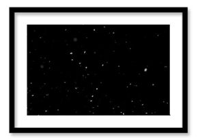 Freeze motion of natural snow falling on black background