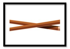 Wooden chopsticks isolated on white background representing asian cuisine and oriental culture