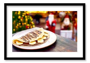 Crepe mit Bananen und Nutella, Weihnachtsmarkt 