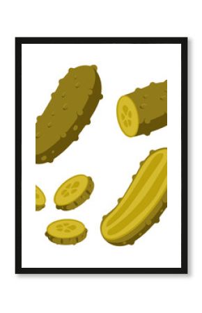 Pickles vector set isolated on a white background.