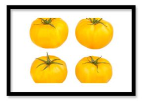 yellow tomato path isolated on white