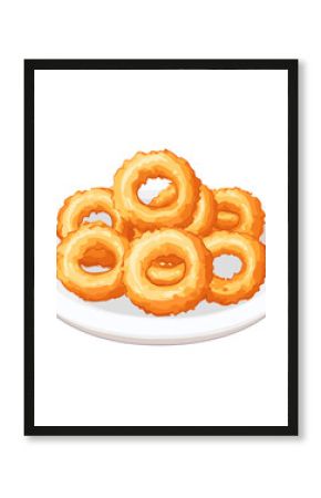 Onion rings in a plate onion white food vector
