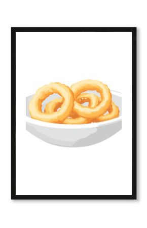 Onion rings in a plate illustration onion bowl vector