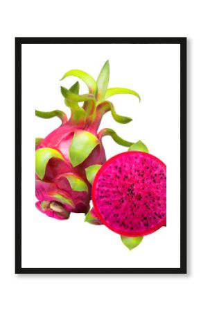 Red Dragon fruit isolated on white background. Red Pitaya Dragon Fruit isolated on white background PNG File.