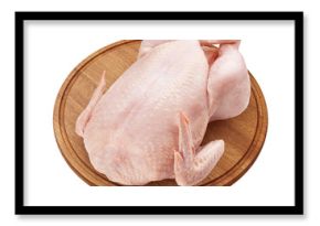 raw Chicken isolated on white background, full depth of field