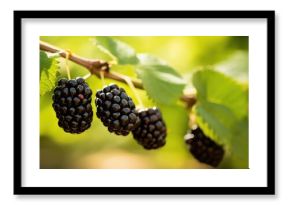 Ripe blackberries on foliage