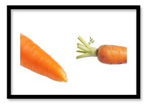 On a transparent background, carrots are isolated.