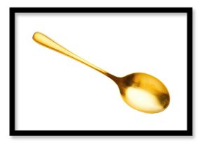 Gold spoon isolated on transparent background