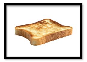 Golden Brown Toast Slice Isolated on Transparent Background