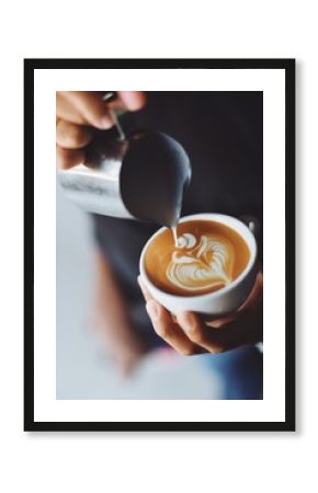 coffee latte art in coffee shop