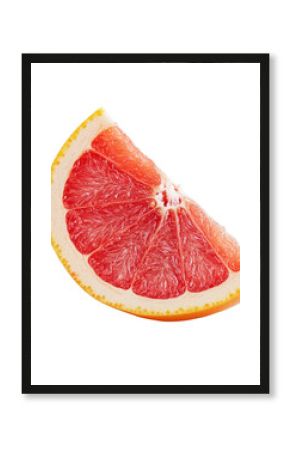 Fresh slice of grapefruit isolated on a transparent background for culinary and healthrelated concepts, slice of grapefruit isolated on transparent background