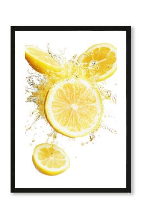 PNG Exploding real lemon yellow fruit yellow lemons.