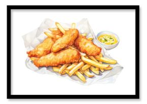 PNG Food fish medication condiment, digital paint illustration.