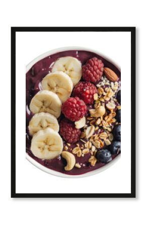 PNG Vegan peanut acai bowl blueberry fruit plant.