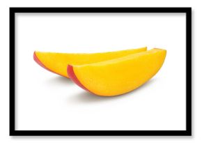 mango slices isolated on white background with full depth of field