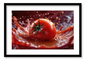Juicy fresh tomato with rich tomato sauce
