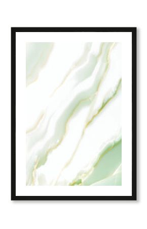 Abstract Green White Marble Texture with Gold Veins