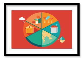 A pie chart showing the different factors contributing to the rise in malnutrition rates such as poverty food insecurity and political instability.. Vector illustration