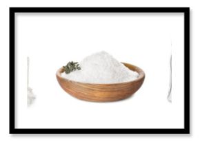 Set of salt on white background