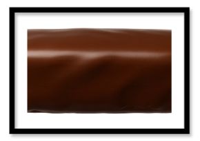 Rectangular chocolate candy bar with smooth surface on transparent background.