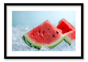 ripe fresh watermelon on ice