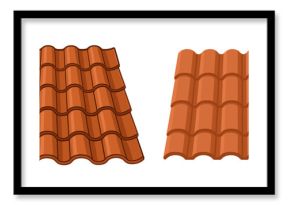 Comparison of two types of terracotta roof tiles showing distinct designs and textures for construction purposes