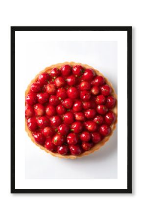 Overhead Shot of a Strawberry Tart Dessert