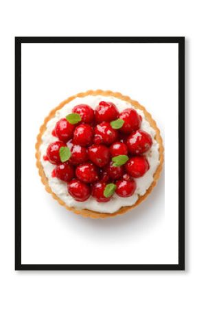 Overhead Shot of a Strawberry Tart Dessert