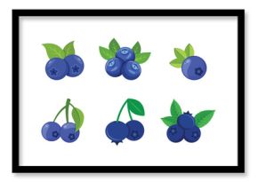 Blueberry fruit icon in flat style. Bilberry vector illustration on isolated background. Sweet berry sign business concept.