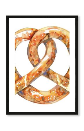 PNG  Watercolor pretzel illustration art