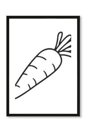 Simple black and white carrot drawing with outline style – stock vector icon in line style