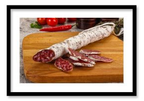 Spanish dry Fuet sausages snack