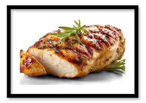 Grilled chicken breast isolated on white background