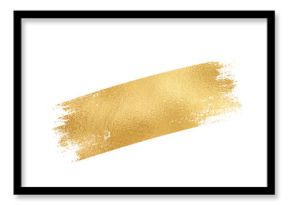 Golden grunge paint brush stroke