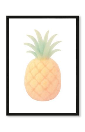 PNG Pastel pineapple tropical illustration