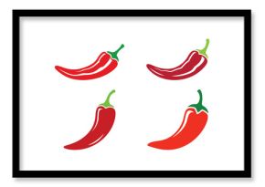 spicy chili pepper vector icons set