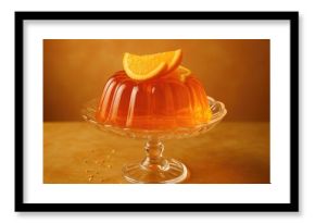Yummy fruit-based jelly with orange slices
