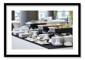 Minimalistic catering setup at corporate training