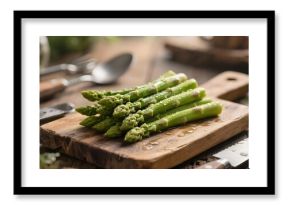 Healthy Organic Green Asparagus Stalks Ready to Cook