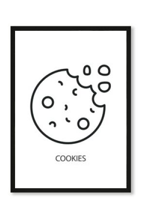 Cookies thin line vector icons.
