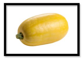 A whole, ripe spaghetti squash, pale yellow with subtle marbling, isolated on a transparent background. background removed