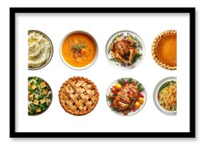PNG Delicious festive meal variety, element set on transparent background