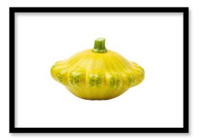 Fresh yellow lemon isolated on transparent background with green stem and textured skin