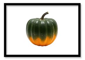 Fresh green and orange pumpkin isolated on transparent background